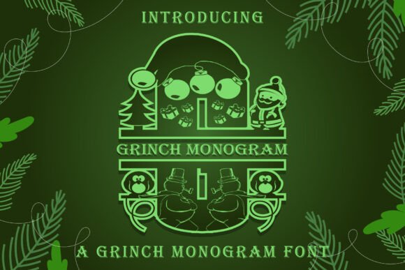 Grinch Monogram: A Playful Decorative Font for Brand Identity