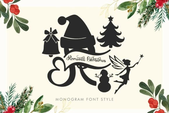 Romantic Christmas Monogram: A Festive Typeface for Makers